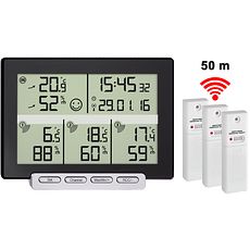 Thermo-hygromètre digital intérieur extérieur 4 canaux et 3 émetteurs